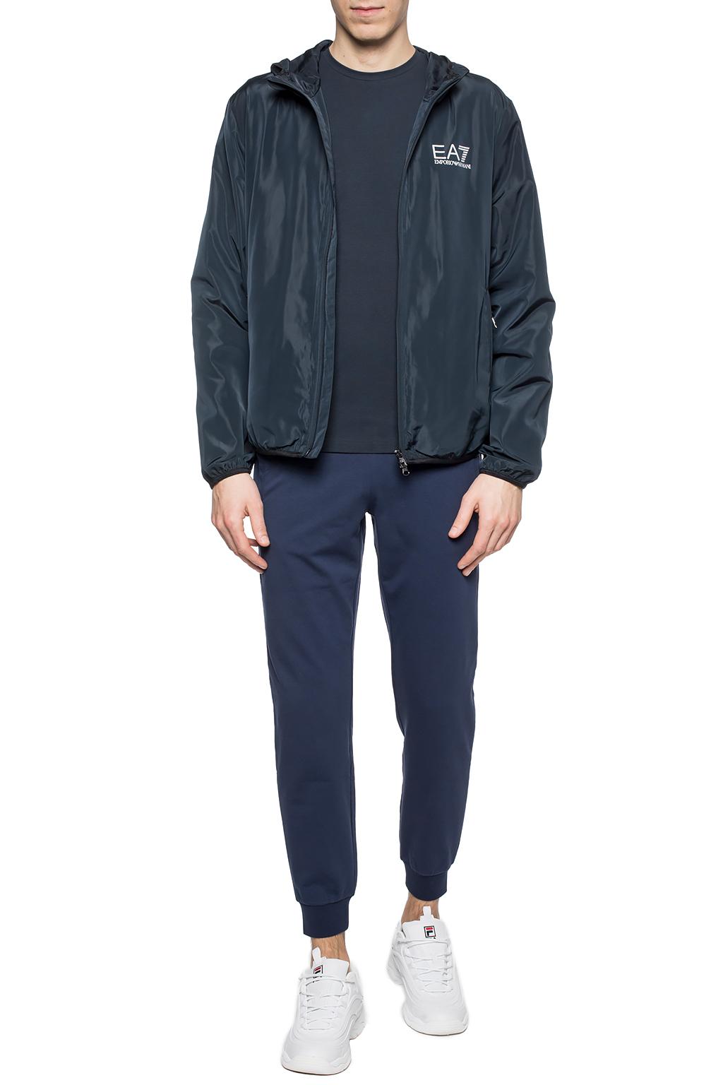 SchaferandweinerShops GQ - Navy blue Logo rain jacket Armani